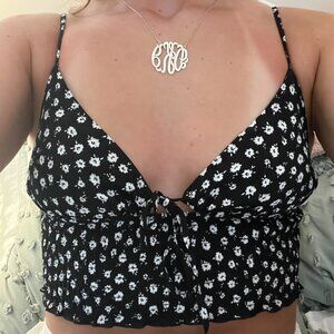 Garage Black and White Floral Top